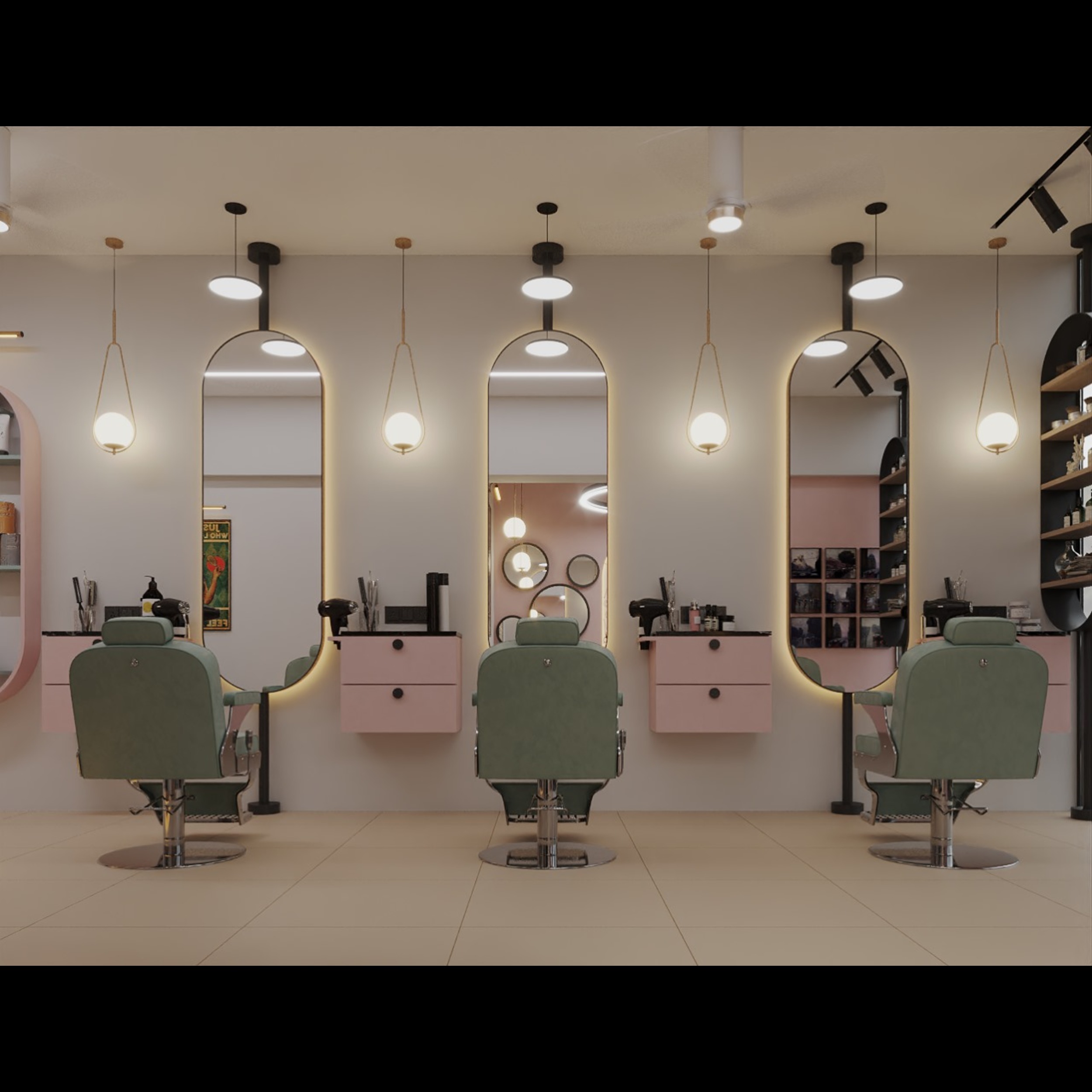 Pastel Salon Interior